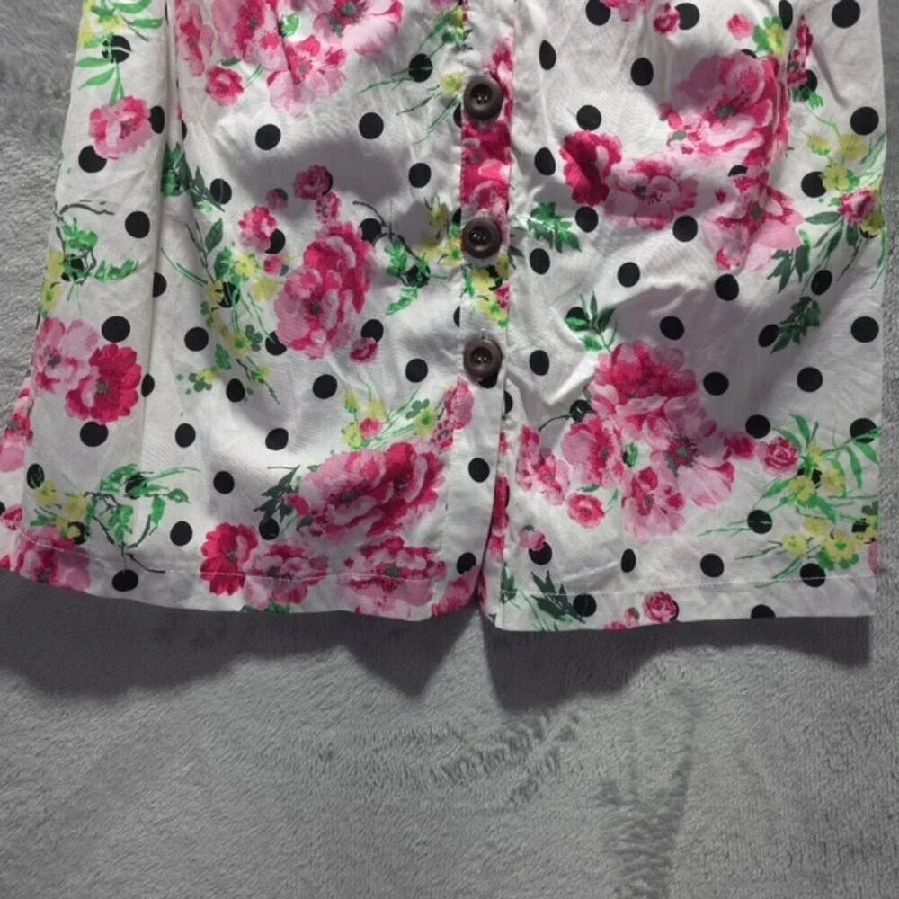 Purple Snow Juniors Mini Dress‎ Size M – Polka Dot & Floral Print – NWT
